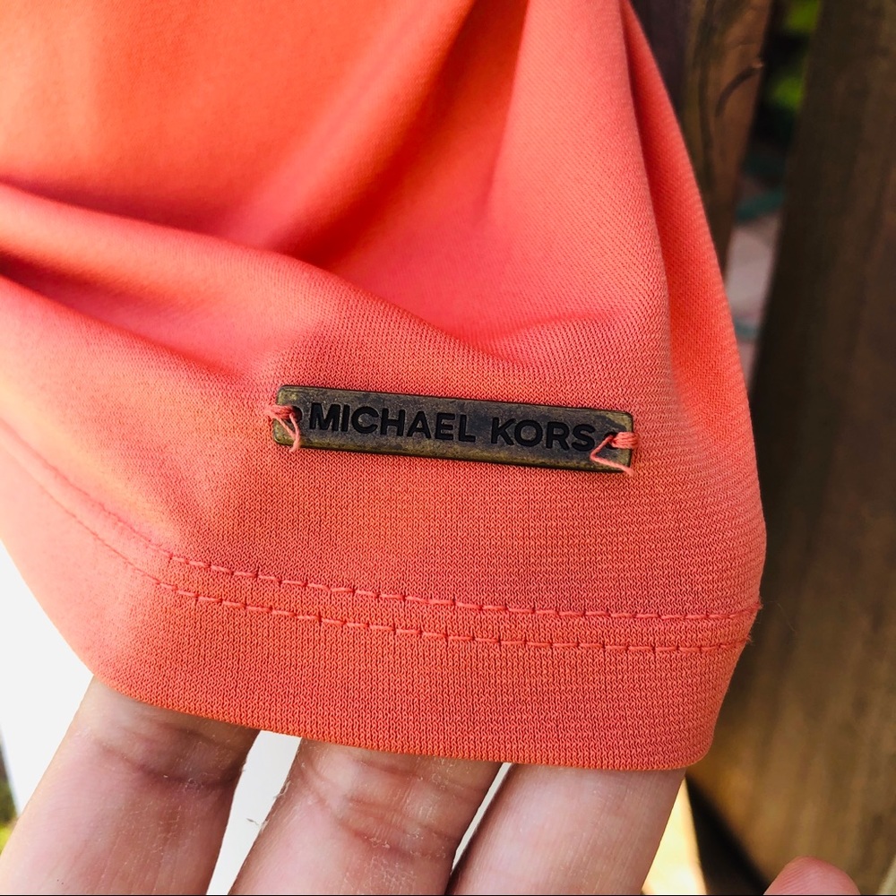 ❤️ Coral Drappy Blouse by Michael Kors Size Medium - Picture 5 of 6